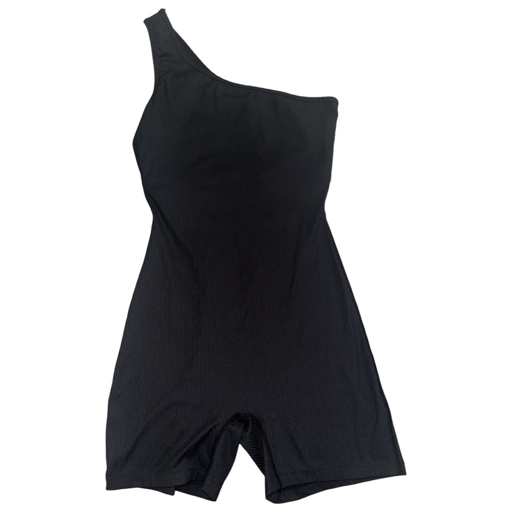 Fashion Nova One-Shoulder Black Romper